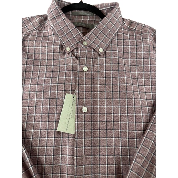Daniel Cremieux Other - Daniel Cremieux Signature Mens XXL Burgundy Windowpane Cotton Shirt NWT